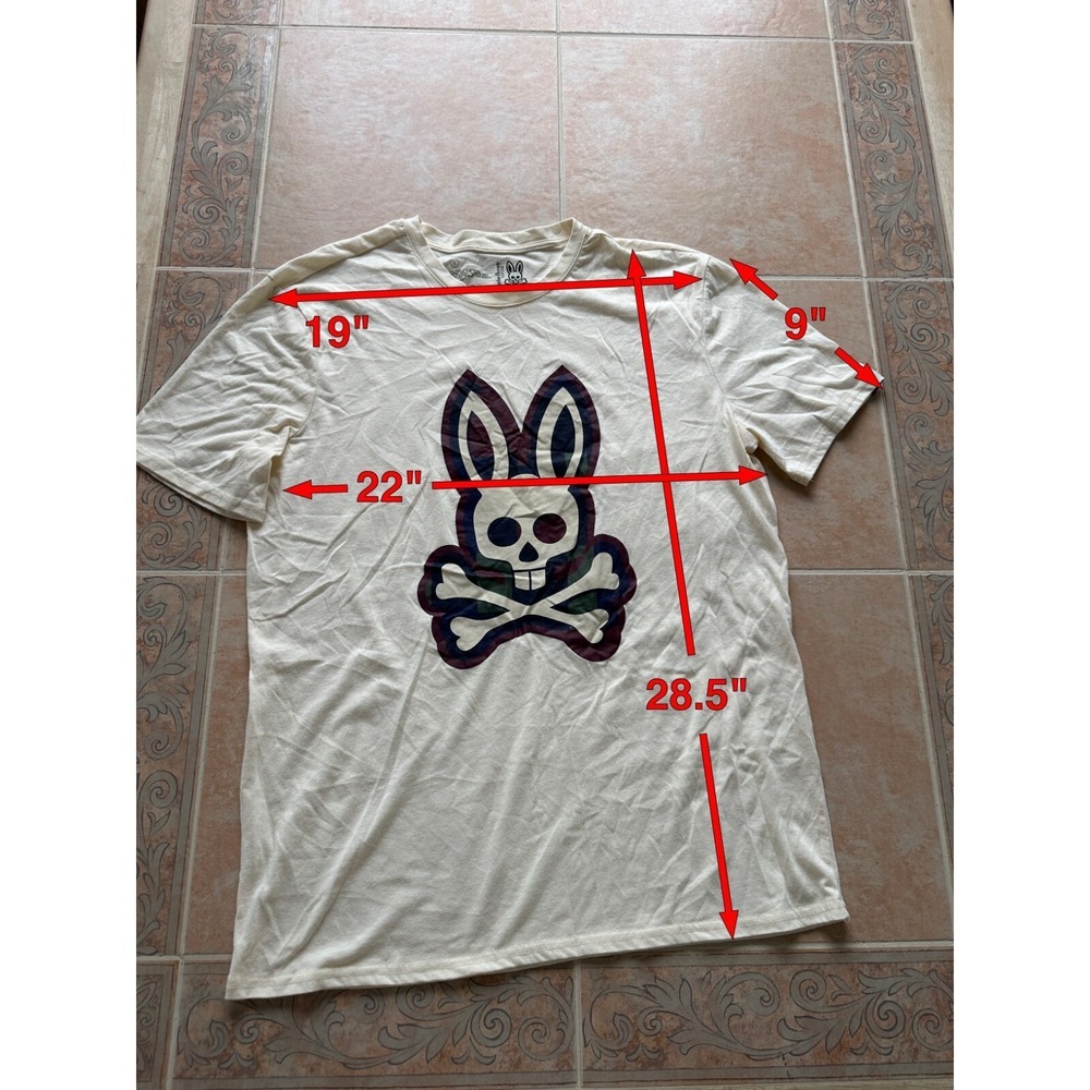 Like new! Psycho Bunny  Robert Godley  T-Shirt Ivory Short Sleeve Men's L‎ - Picture 2 of 6
